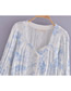 Fashion White Tie-dye Print Knitted Cardigan Sweater  Acrylic