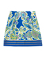Fashion Blue Cotton Print Skirt  Cotton