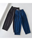 Fashion Dark Grey Washed Multi-pocket Cargo Straight-leg Trousers