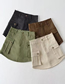 Fashion Army Green Cotton Multi-pocket Skirt
