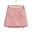 Fashion Pink Cotton Multi-pocket Skirt