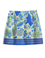 Fashion Blue Cotton Print Skirt