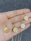 Fashion Gold Bronze Zirconium Geometric Pendant Necklace