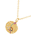 Fashion Gold Bronze Zircon Round Snake Pendant Necklace