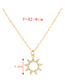 Fashion Gold-2 Bronze Zircon Drip Oil Palm Pendant Necklace
