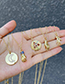 Fashion Gold-3 Bronze Zircon Palm Pendant Necklace
