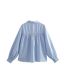 Fashion Blue Woven Button-down Lapel Shirt  Woven