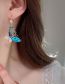 Fashion Blue Brass Diamond Butterfly Earrings