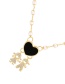 Fashion Black Copper Inlaid Zircon Drip Oil Love Boy Girl Pendant Necklace