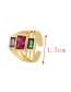 Fashion Gold Copper Set Zircon Geometric Ring
