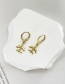 Fashion Gold-2 Copper Inlaid Zircon Crescent Earrings