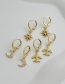 Fashion Gold-3 Copper Airplane Earrings