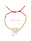 Fashion Gold-2 Bronze Zircon Heart Bracelet