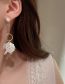 Fashion White Flowers Pearl Lily Of The Orchid Tassel Drop Earrings  Alloy