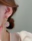 Fashion Gold Copper Diamond Crystal Pearl Flower Stud Earrings  Copper