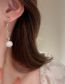 Fashion Silver Pure Copper Geometric Crystal Pearl Twist Stud Earrings  Copper