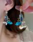Fashion 10# Green Butterfly (real Gold Plating) Metal Diamond Butterfly Earrings