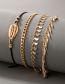 Fashion Gold Alloy Geometric Crescent Fringe Shell Multilayer Anklet