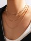 Fashion Gold Alloy Geometric Disc Chain Multilayer Necklace
