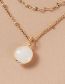 Fashion Gold Alloy Geometric Ball Double Layer Necklace