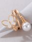 Fashion 1# Alloy Drip Butterfly Pearl Ring