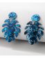 Fashion Blue Acrylic Cartoon Leaf Stud Earrings