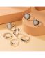 Fashion Silver Alloy Imitation Protein Treasure Flower Starfish Ring Set