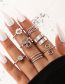 Fashion Silver Alloy Rice Beads Flower Hollow Ring Set