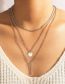 Fashion Silver Alloy Geometric Round Plate Vertical Multi-layer Necklace