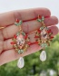 Fashion Color Alloy Diamond Pearl Drop Stud Earrings