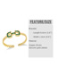 Fashion Green Bronze Zirconium Geometric Chain Open Bracelet