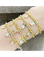 Fashion D Gold Plated Copper Beaded Oil Eyes Heart Butterfly Starfish Bracelet