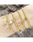 Fashion D Gold-plated Brass Beaded Owl Bracelet With Diamonds