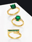 Fashion B Brass Set Round Zirconium Ring
