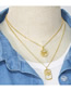 Fashion D Copper And Diamond Geometric Circle Necklace