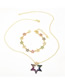 Fashion Necklace Brass And Diamond Pentagram Necklace