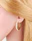 Fashion B Geometric Diamond And Pearl Round Earrings