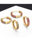 Fashion Mixed Color Brass Inset Zirconium Round Earrings