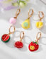 Fashion Strawberry Ear Buckles Resin Cartoon Strawberry Earrings