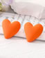 Fashion Orange Resin Geometric Heart Stud Earrings