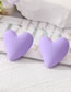 Fashion Purple Resin Geometric Heart Stud Earrings