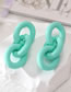 Fashion Lake Green Resin Geometric Chain Stud Earrings