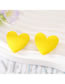 Fashion Yellow Resin Heart Stud Earrings