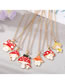 Fashion Orange Mushroom Necklace Alloy Cat Mushroom Necklace