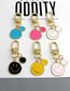 Fashion Pink Resin Drip Oil Smiley Keychain