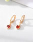 Fashion Pink Heart Ear Buckles Alloy Gold Trim Heart Diamond Earrings