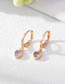 Fashion White Heart Ear Buckles Alloy Gold Trim Heart Diamond Earrings