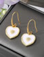 Fashion White Heart Earrings Alloy Edging Drip Oil Love Earrings