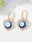 Fashion White And Blue Eye Earrings (crystal Hook) Alloy Diamond Eye Earrings
