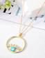 Fashion Teal Eye Necklace 6 Alloy Drop Oil Eye Round Necklace